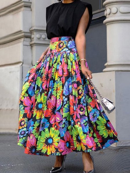 

Urban Regular Fit Printing Floral Skirt, As picture, Skirts