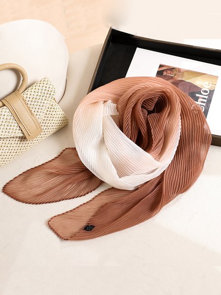 

Casual Color-block Pleated Breathable Scarf, Khaki, Scarves