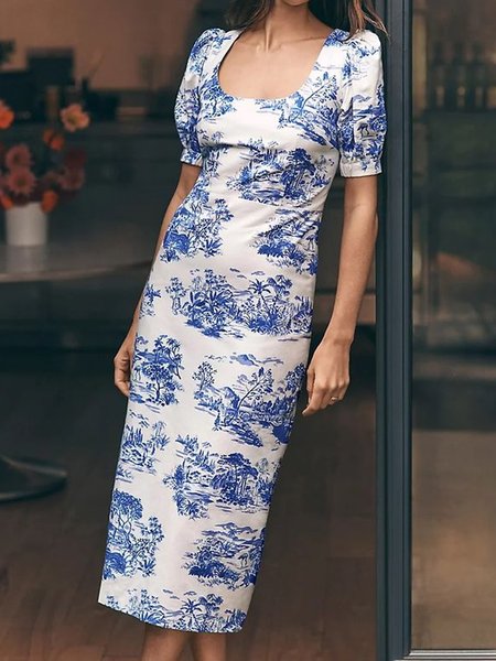 Regular Fit Crew Neck Floral Pattern Urban Dress, As picture, Maxi Dresses
Regular Fit Crew Neck Floral Pattern Urban Dress, As picture, Maxi Dresses