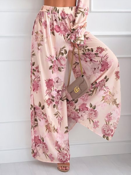 Women's Elastic Band H-Line Wide Leg Pants Daily Going Out Pants Pink Casual Floral Pants, Pants
Women's Elastic Band H-Line Wide Leg Pants Daily Going Out Pants Pink Casual Floral Pants, Pants