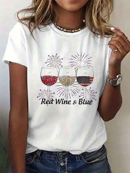 Women's Short Sleeve Tee T-shirt Summer Flag Crew Neck Casual Top, White, T-Shirts
Women's Short Sleeve Tee T-shirt Summer Flag Crew Neck Casual Top, White, T-Shirts
