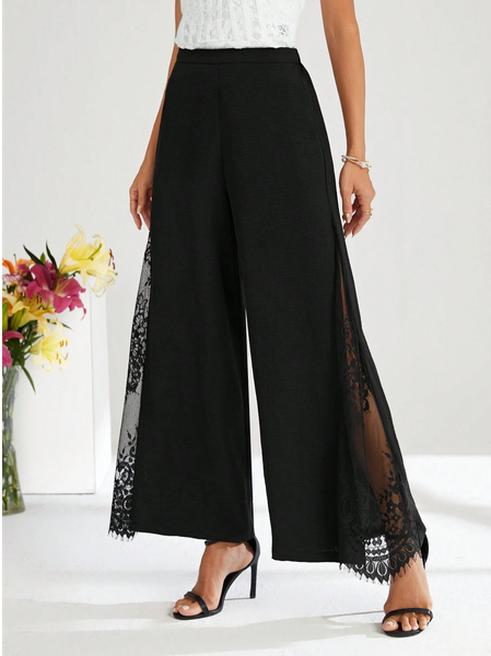Women's H-Line Wide Leg Pants Daily Going Out Pants Black Casual Lace Plain Summer Pants, Pants
Women's H-Line Wide Leg Pants Daily Going Out Pants Black Casual Lace Plain Summer Pants, Pants