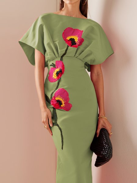 Women's Short Sleeve Summer Floral Embroidery Dress Boat Neck Commuting Going Out Urban Maxi A-Line Red, Green, Formal Dresses
Women's Short Sleeve Summer Floral Embroidery Dress Boat Neck Commuting Going Out Urban Maxi A-Line Red, Green, Formal Dresses