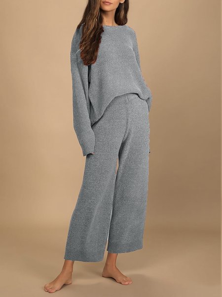 Women's Plain Daily Going Out Two Piece Set Long Sleeve Casual Spring/Fall Top With Skirt Matching Set, Gray, Suit Set
Women's Plain Daily Going Out Two Piece Set Long Sleeve Casual Spring/Fall Top With Skirt Matching Set, Gray, Suit Set