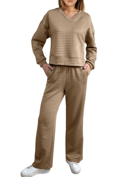 Women's Plain Daily Going Out Two-Piece Set Khaki Casual Spring/Fall Top With Pants Matching Set, Suit Set
Women's Plain Daily Going Out Two-Piece Set Khaki Casual Spring/Fall Top With Pants Matching Set, Suit Set