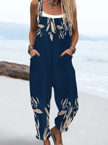 Women Sleeveless Crew Neck Loose Long Daily Casual Leaf Natural Jumpsuit, Blue, Jumpsuits&Rompers
Women Sleeveless Crew Neck Loose Long Daily Casual Leaf Natural Jumpsuit, Blue, Jumpsuits&Rompers