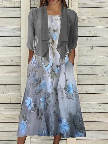 Women Floral Crew Neck Half Sleeve Comfy Casual Top With Skirt Two-Piece Set, Blue, Sets
Women Floral Crew Neck Half Sleeve Comfy Casual Top With Skirt Two-Piece Set, Blue, Sets