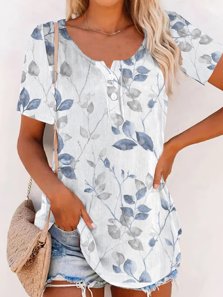 Crew Neck Short Sleeve Leaf Buckle Regular Micro-Elasticity Loose Blouse For Women, White, T-shirts
Crew Neck Short Sleeve Leaf Buckle Regular Micro-Elasticity Loose Blouse For Women, White, T-shirts