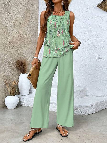 Women's Geometric Daily Going Out Two Piece Set Sleeveless Casual Summer Top With Pants Matching Set Green, Suit Set
Women's Geometric Daily Going Out Two Piece Set Sleeveless Casual Summer Top With Pants Matching Set Green, Suit Set