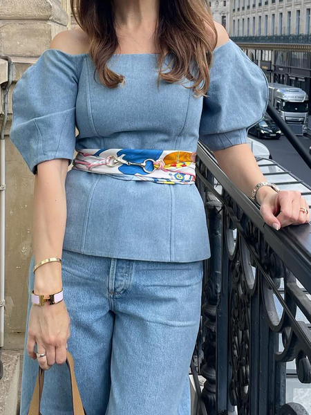 Regular Fit Micro-Elasticity Urban Cold Shoulder Short Sleeve Denim Top, Denim blue, Blouses and Shirts
Regular Fit Micro-Elasticity Urban Cold Shoulder Short Sleeve Denim Top, Denim blue, Blouses and Shirts