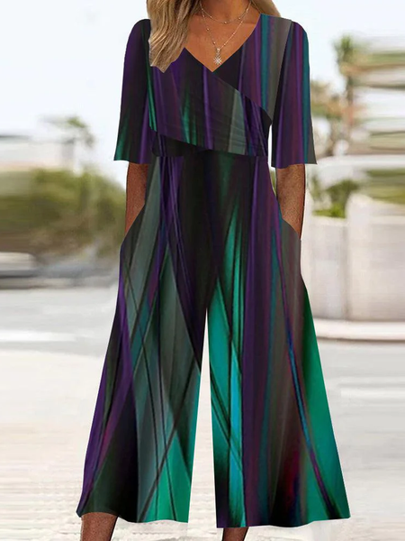 Women Half Sleeve V Neck Loose Ankle Pants Daily Casual Random Print Natural Jumpsuit, Multicolor, Jumpsuits&Rompers
Women Half Sleeve V Neck Loose Ankle Pants Daily Casual Random Print Natural Jumpsuit, Multicolor, Jumpsuits&Rompers