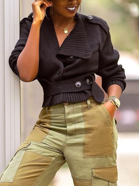 Plain Regular Fit Urban Long Sleeve Cardigan, Black, Cardigans
Plain Regular Fit Urban Long Sleeve Cardigan, Black, Cardigans