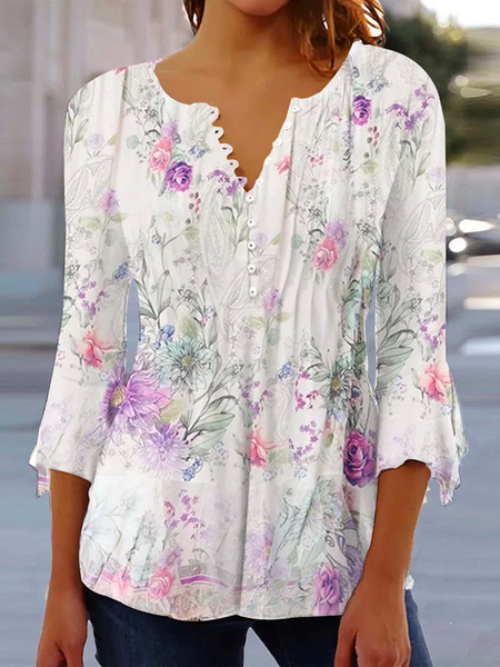 Crew Neck Half Sleeve Floral Regular Micro-Elasticity Loose Blouse For Women, Multicolor, Blouses
Crew Neck Half Sleeve Floral Regular Micro-Elasticity Loose Blouse For Women, Multicolor, Blouses