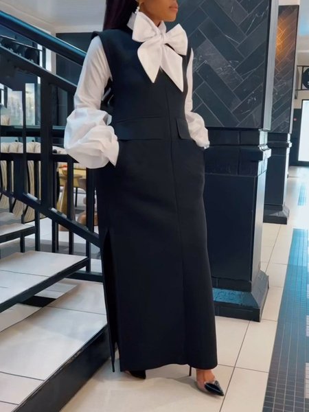 Urban Color Block Pocket Stitching Balloon Sleeve Two-Piece Set(Blouse And Dress), Black-white, Two-piece Set
Urban Color Block Pocket Stitching Balloon Sleeve Two-Piece Set(Blouse And Dress), Black-white, Two-piece Set