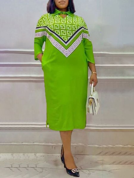 Pocket Stitching Urban Shirt Collar Loose Regular Sleeve Midi Dress, Green, Midi Dresses
Pocket Stitching Urban Shirt Collar Loose Regular Sleeve Midi Dress, Green, Midi Dresses