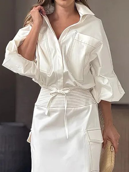 Shirt Collar Balloon Sleeve Color Block Urban Pockets Shirt, White, Blouses and Shirts
Shirt Collar Balloon Sleeve Color Block Urban Pockets Shirt, White, Blouses and Shirts