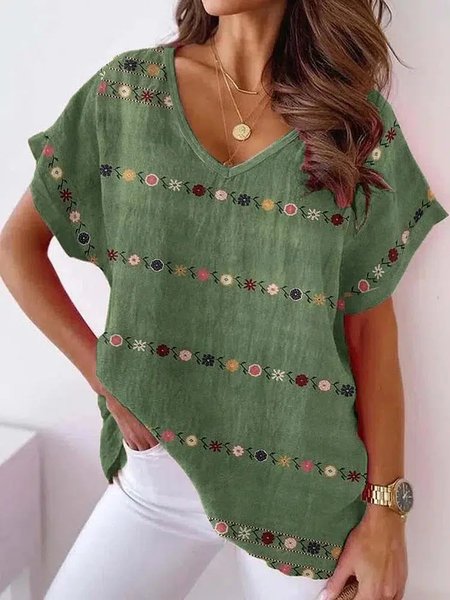 Women's Short Sleeve Blouse Summer Floral Printing V Neck Daily Going Out Casual Top Green, Shirts & Blouses
Women's Short Sleeve Blouse Summer Floral Printing V Neck Daily Going Out Casual Top Green, Shirts & Blouses