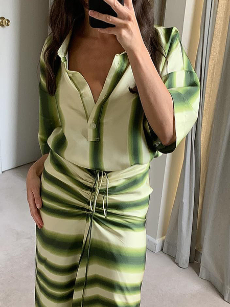 Urban Stand Collar Half Sleeve Striped Regular Sleeve Loose Shirt, As picture, Blouses and Shirts
Urban Stand Collar Half Sleeve Striped Regular Sleeve Loose Shirt, As picture, Blouses and Shirts