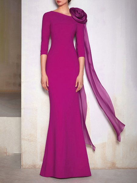 Regular Sleeve Regular Fit Elegant Party Dress With Shoulder Flower, Deep pink, Maxi Dresses
Regular Sleeve Regular Fit Elegant Party Dress With Shoulder Flower, Deep pink, Maxi Dresses