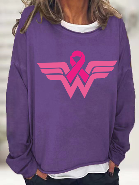 Breast Cancer Woman Casual Crew Neck Cotton-Blend Sweatshirt, Purple, Hoodies&Sweatshirts
Breast Cancer Woman Casual Crew Neck Cotton-Blend Sweatshirt, Purple, Hoodies&Sweatshirts