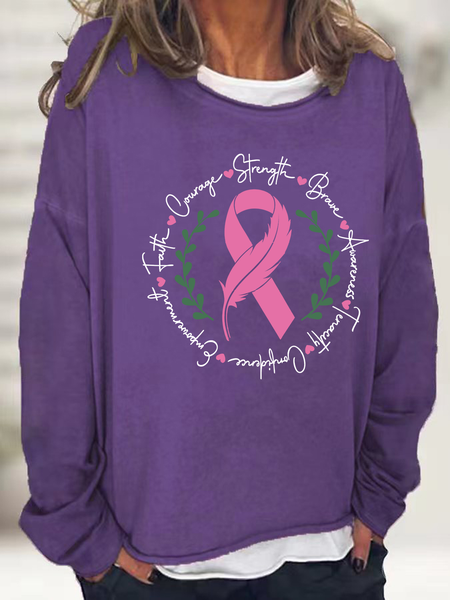 Awareness Ribbon Breast Cancer Cotton-Blend Casual Crew Neck Sweatshirt, Deep purple, Hoodies&Sweatshirts
Awareness Ribbon Breast Cancer Cotton-Blend Casual Crew Neck Sweatshirt, Deep purple, Hoodies&Sweatshirts
