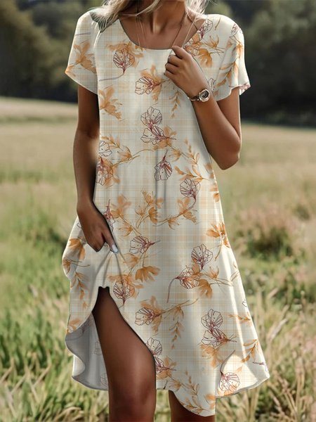 Women's Short Sleeve Summer Leaf Dress Crew Neck Daily Going Out Casual Midi A-Line Brown, Dresses
Women's Short Sleeve Summer Leaf Dress Crew Neck Daily Going Out Casual Midi A-Line Brown, Dresses
