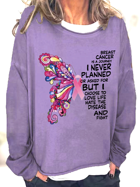 Breast Cancer Awareness Butterfly Graphic Casual Loose Animal Sweatshirt, Light purple, Hoodies&Sweatshirts
Breast Cancer Awareness Butterfly Graphic Casual Loose Animal Sweatshirt, Light purple, Hoodies&Sweatshirts