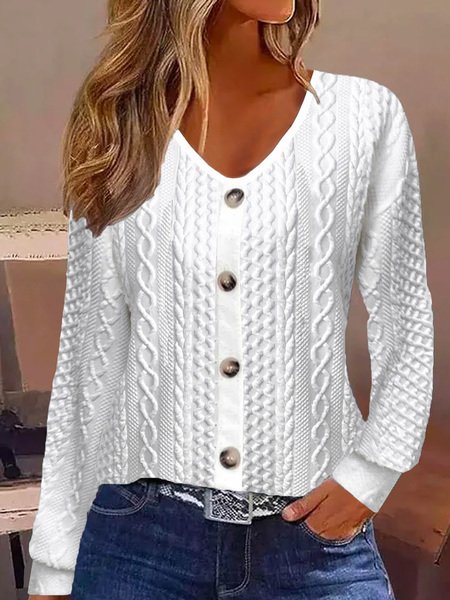 V Neck Long Sleeve Plain Lace Regular Regular Fit Blouse For Women, White, Blouses
V Neck Long Sleeve Plain Lace Regular Regular Fit Blouse For Women, White, Blouses