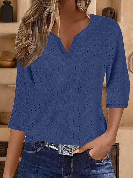 V Neck Half Sleeve Plain Regular Micro-Elasticity Loose Blouse For Women, Blue, Blouses
V Neck Half Sleeve Plain Regular Micro-Elasticity Loose Blouse For Women, Blue, Blouses