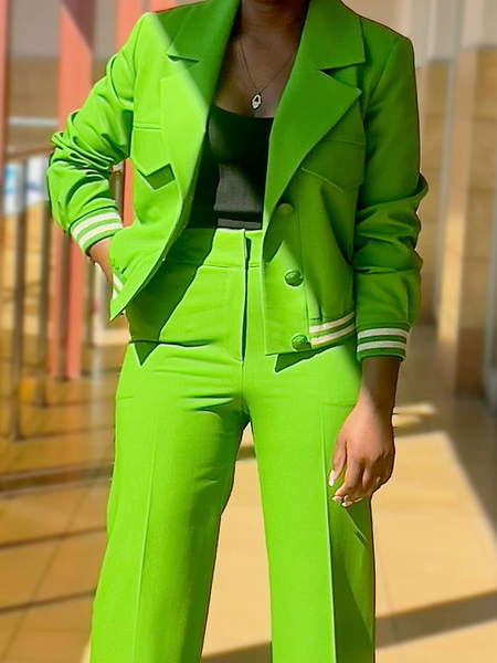 Loose Lapel Collar Long Sleeve Urban Color Block Regular Sleeve Jacket, Green, Jackets
Loose Lapel Collar Long Sleeve Urban Color Block Regular Sleeve Jacket, Green, Jackets