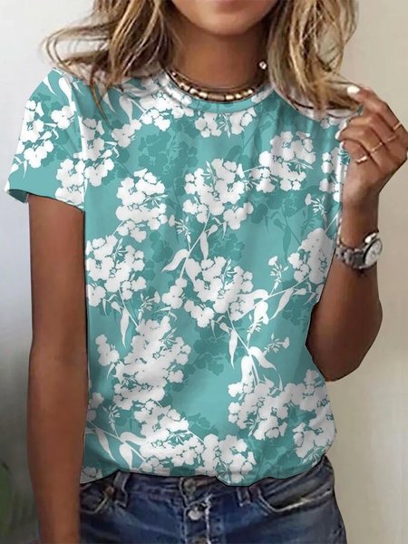 Women's Short Sleeve Tee T-shirt Summer Floral Jersey Crew Neck Daily Going Out Vintage Top, Green, Tops
Women's Short Sleeve Tee T-shirt Summer Floral Jersey Crew Neck Daily Going Out Vintage Top, Green, Tops
