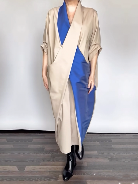 Casual Loose V neck Half Sleeve Pocket Stitching Raglan Sleeves Maxi Dress, As picture, Maxi Dresses
Casual Loose V neck Half Sleeve Pocket Stitching Raglan Sleeves Maxi Dress, As picture, Maxi Dresses