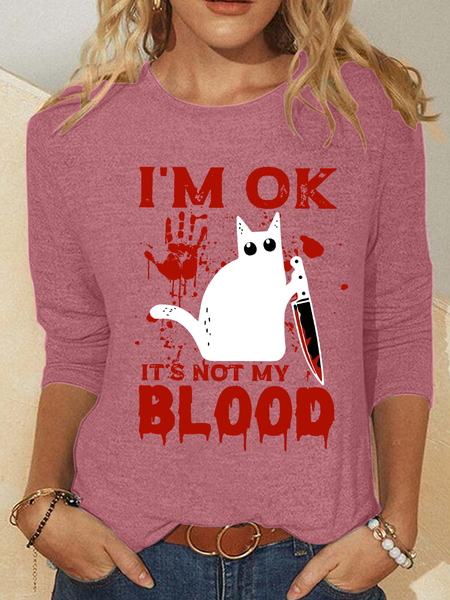 Halloween I'm Ok It's Not My Blood Casual Long Sleeve Shirt, Watermelon, Long sleeves
Halloween I'm Ok It's Not My Blood Casual Long Sleeve Shirt, Watermelon, Long sleeves