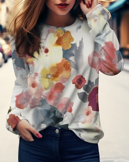 Women's Long Sleeve Tee T-shirt Spring/Fall Floral Lace Jersey Crew Neck Daily Going Out Casual Top, Multicolor, T-Shirts
Women's Long Sleeve Tee T-shirt Spring/Fall Floral Lace Jersey Crew Neck Daily Going Out Casual Top, Multicolor, T-Shirts