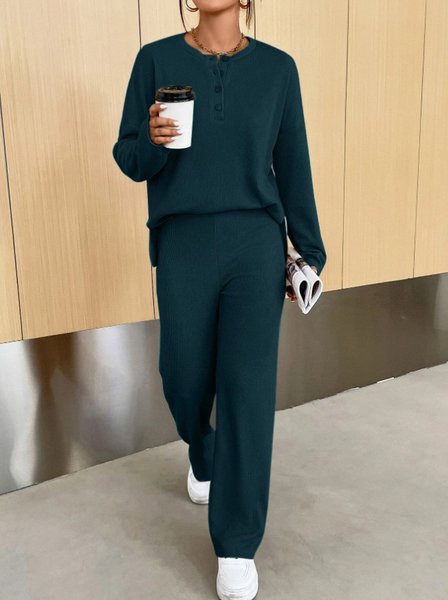 Women's Buckle Knitted Plain Daily Going Out Two Piece Set Long Sleeve Casual Spring/Fall Top With Pants Matching Set, Deep green, Suit Set
Women's Buckle Knitted Plain Daily Going Out Two Piece Set Long Sleeve Casual Spring/Fall Top With Pants Matching Set, Deep green, Suit Set