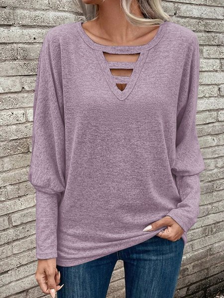 Crew Neck Long Sleeve Plain Regular Micro-Elasticity Loose Blouse For Women, Pink, Blouses
Crew Neck Long Sleeve Plain Regular Micro-Elasticity Loose Blouse For Women, Pink, Blouses