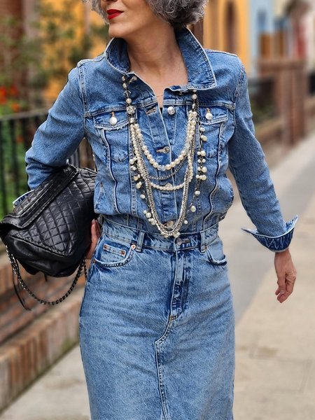 Shirt Collar Plain Long Sleeve Casual Regular Sleeve Denim Shirt, Denim blue, Blouses and Shirts
Shirt Collar Plain Long Sleeve Casual Regular Sleeve Denim Shirt, Denim blue, Blouses and Shirts