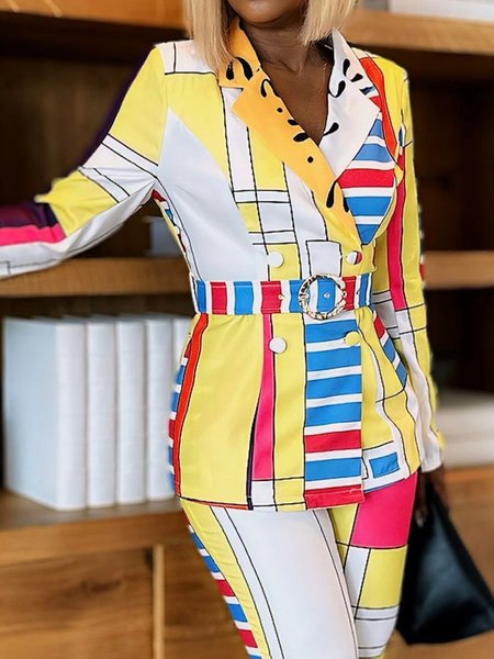 Urban Pockets Geometric Long Sleeve Blazer With Belt, As picture, Blazers
Urban Pockets Geometric Long Sleeve Blazer With Belt, As picture, Blazers