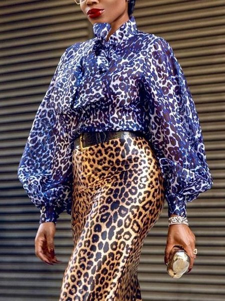 Elegant Tie Neck Leopard Loose Balloon Sleeve Blouse, As picture, Blouses and Shirts
Elegant Tie Neck Leopard Loose Balloon Sleeve Blouse, As picture, Blouses and Shirts