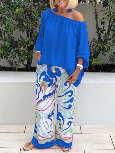 Women Floral Long Sleeve Comfy Casual Top With Pants Two-Piece Set, Deep blue, Sets
Women Floral Long Sleeve Comfy Casual Top With Pants Two-Piece Set, Deep blue, Sets