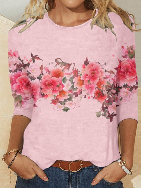 Women's Long Sleeve Tee T-shirt Spring/Fall Floral Printing Jersey Crew Neck Daily Going Out Vintage Top, Pink, T-Shirts
Women's Long Sleeve Tee T-shirt Spring/Fall Floral Printing Jersey Crew Neck Daily Going Out Vintage Top, Pink, T-Shirts