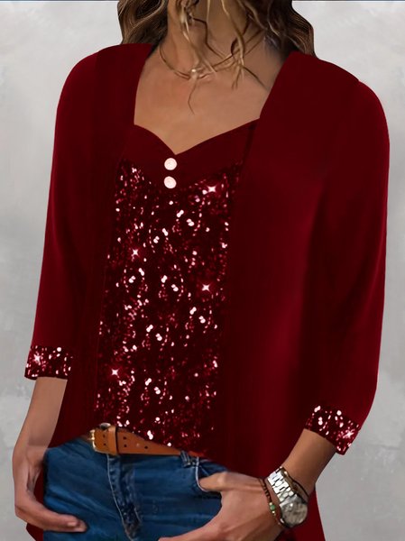 Women's Long Sleeve Blouse Spring/Fall Plain V Neck Daily Going Out Casual Top, Wine red, Shirts & Blouses
Women's Long Sleeve Blouse Spring/Fall Plain V Neck Daily Going Out Casual Top, Wine red, Shirts & Blouses