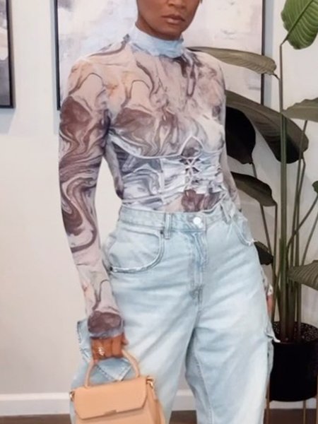 Stand Collar Printing Urban Random Print Long Sleeve Blouse, As picture, Blouses and Shirts
Stand Collar Printing Urban Random Print Long Sleeve Blouse, As picture, Blouses and Shirts