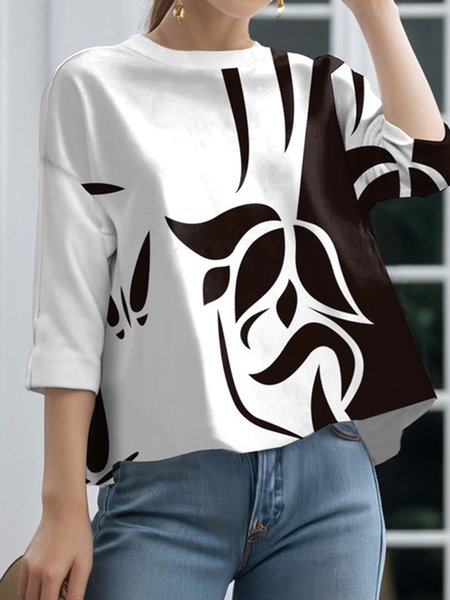 Crew Neck Casual Printing Loose Regular Sleeve T-Shirt, As picture, Blouses and Shirts
Crew Neck Casual Printing Loose Regular Sleeve T-Shirt, As picture, Blouses and Shirts