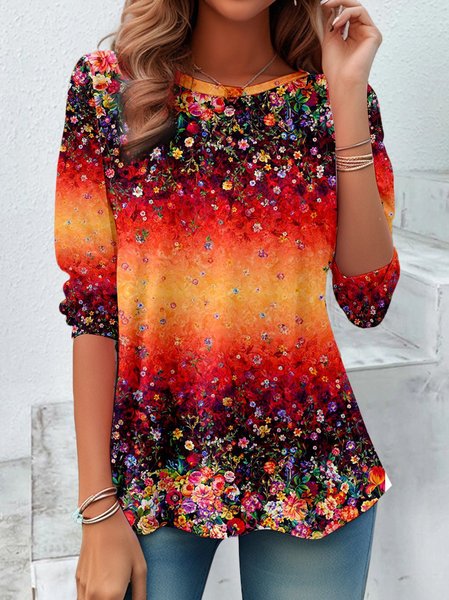 Crew Neck Long Sleeve Geometric Lace Regular Micro-Elasticity Loose Blouse For Women, Orange red, Blouses
Crew Neck Long Sleeve Geometric Lace Regular Micro-Elasticity Loose Blouse For Women, Orange red, Blouses