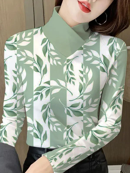 Long Sleeve Floral Regular Micro-Elasticity Regular Fit Blouse For Women, Green, Blouses
Long Sleeve Floral Regular Micro-Elasticity Regular Fit Blouse For Women, Green, Blouses