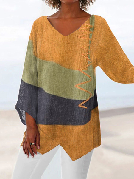 Women's Long Sleeve Blouse Spring/Fall Color Block V Neck Daily Going Out Casual Top, Yellow, Shirts
Women's Long Sleeve Blouse Spring/Fall Color Block V Neck Daily Going Out Casual Top, Yellow, Shirts