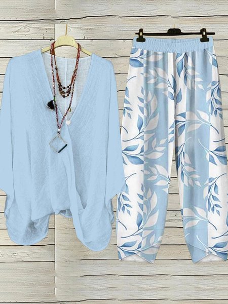 Women's Floral Daily Going Out Two Piece Set Three Quarter Sleeve Casual Spring/Fall Top With Pants Matching Set, Blue, Suit Set
Women's Floral Daily Going Out Two Piece Set Three Quarter Sleeve Casual Spring/Fall Top With Pants Matching Set, Blue, Suit Set