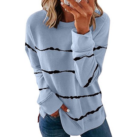 Women's Hoodie Striped Casual Spring/Fall Long Sleeve Sweatshirt, Light blue, Sweatshirts & Hoodies
Women's Hoodie Striped Casual Spring/Fall Long Sleeve Sweatshirt, Light blue, Sweatshirts & Hoodies