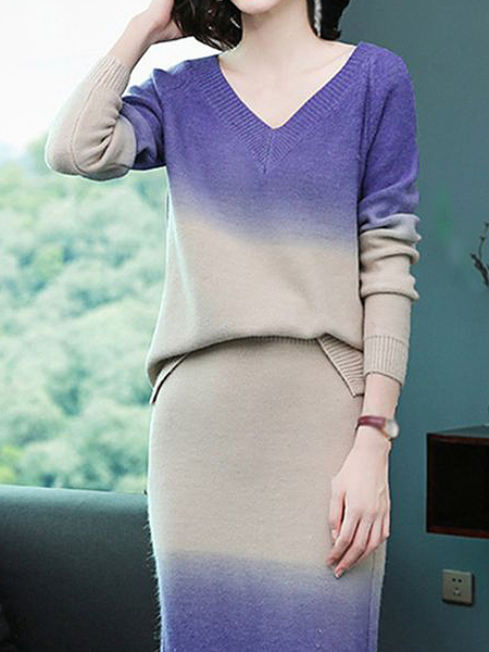 High Elasticity Loose V neck Long Sleeve Ombre Casual Sweater, As picture, Pullovers
High Elasticity Loose V neck Long Sleeve Ombre Casual Sweater, As picture, Pullovers